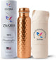 100% Pure Copper Water Bottle 34oz, Leak-Proof, Lab Tested, Enhances Taste, Ideal for Yoga & Fitness