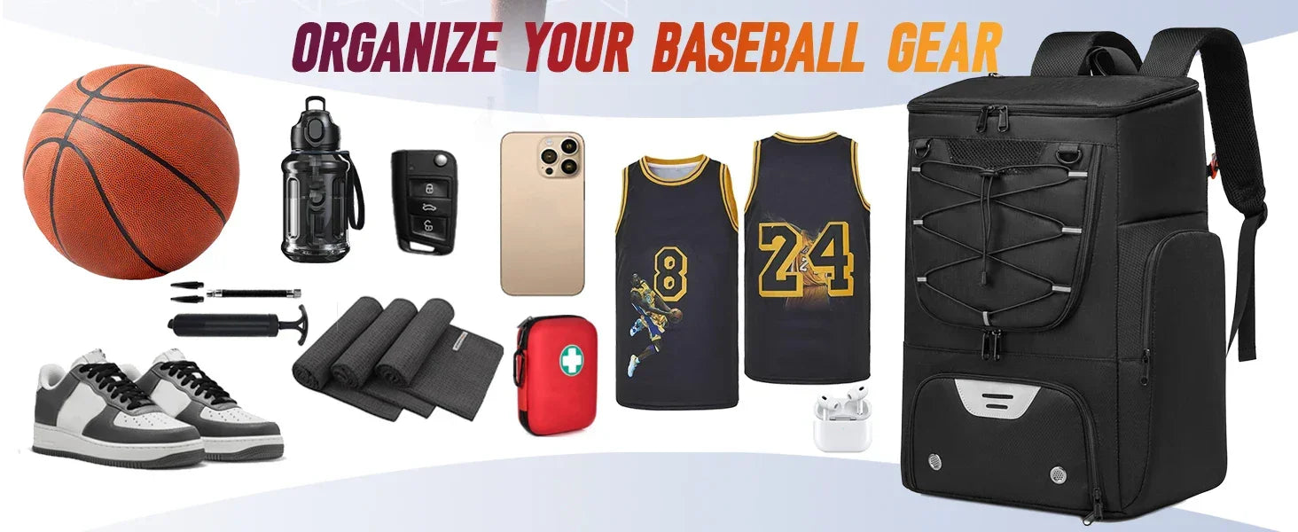 Basketball Backpack – Gym Bag with Ball Holder & Shoe Compartment 35L - Evallys.com