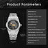 FEICE Automatic Mechanical Luxury Watch Men Stainless Steel Watches Luminous Waterproof Watch for Men Skeleton FM019 - Evallys.com