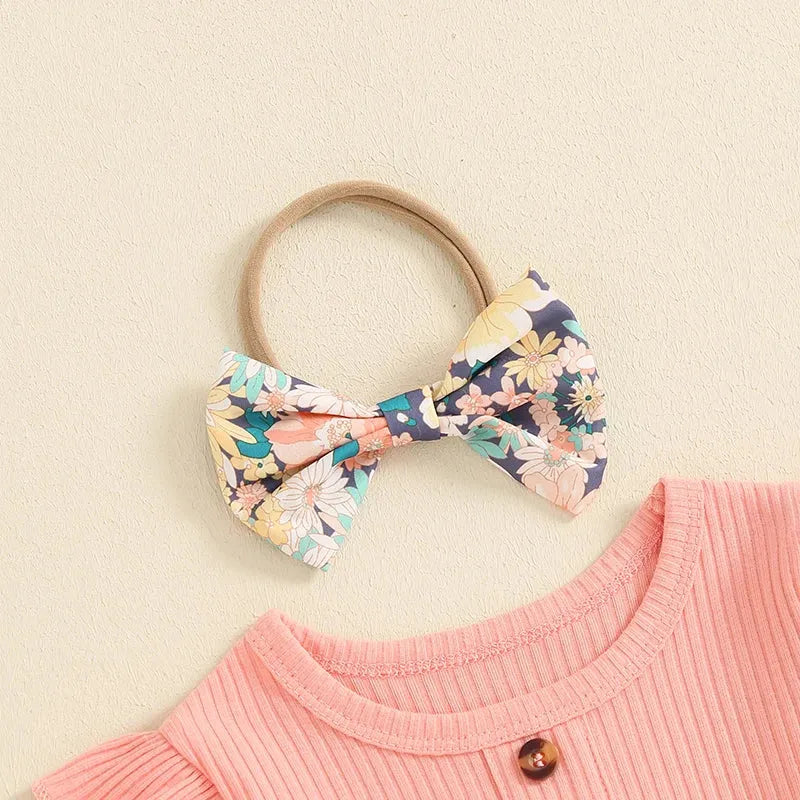 Adorable Baby Girls Winter Outfits Cozy Knit Sweater and Fleece Lined Leggings Set with Matching Bow Headband 3 Piece Clothing - Evallys.com