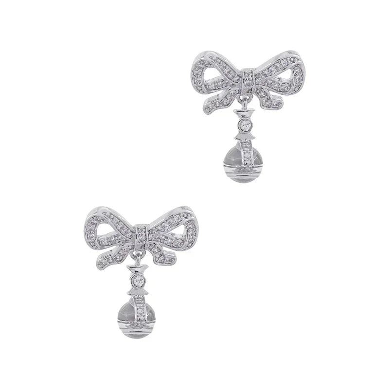 Star Boutique Jewelry Store Hot Selling S925 Silver Bow 3D Saturn Earrings Sweet Women's Jewelry - Evallys.com