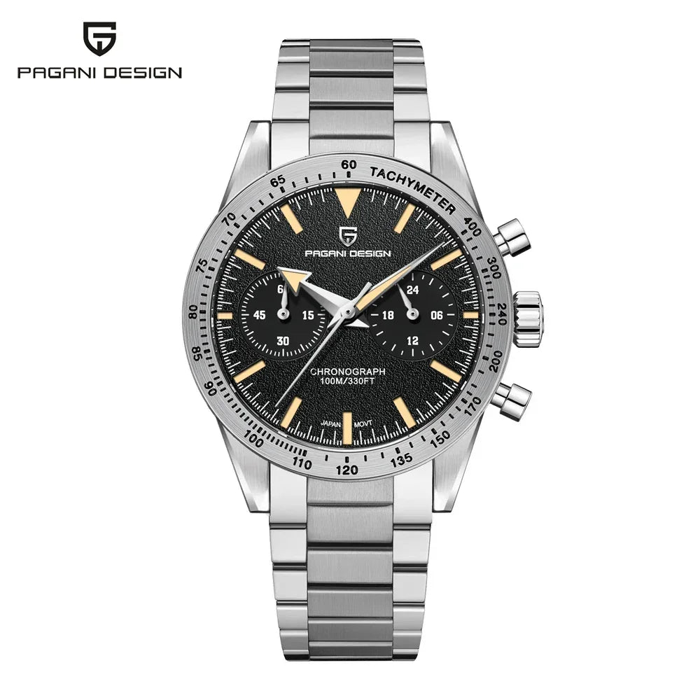 2024 New PAGANI DESIGN Retro Mens Watches Moon Quartz Watch For Men Speed Sports Chronograph AR Sapphire VK64 Clock Reloj Hombre - Evallys.com