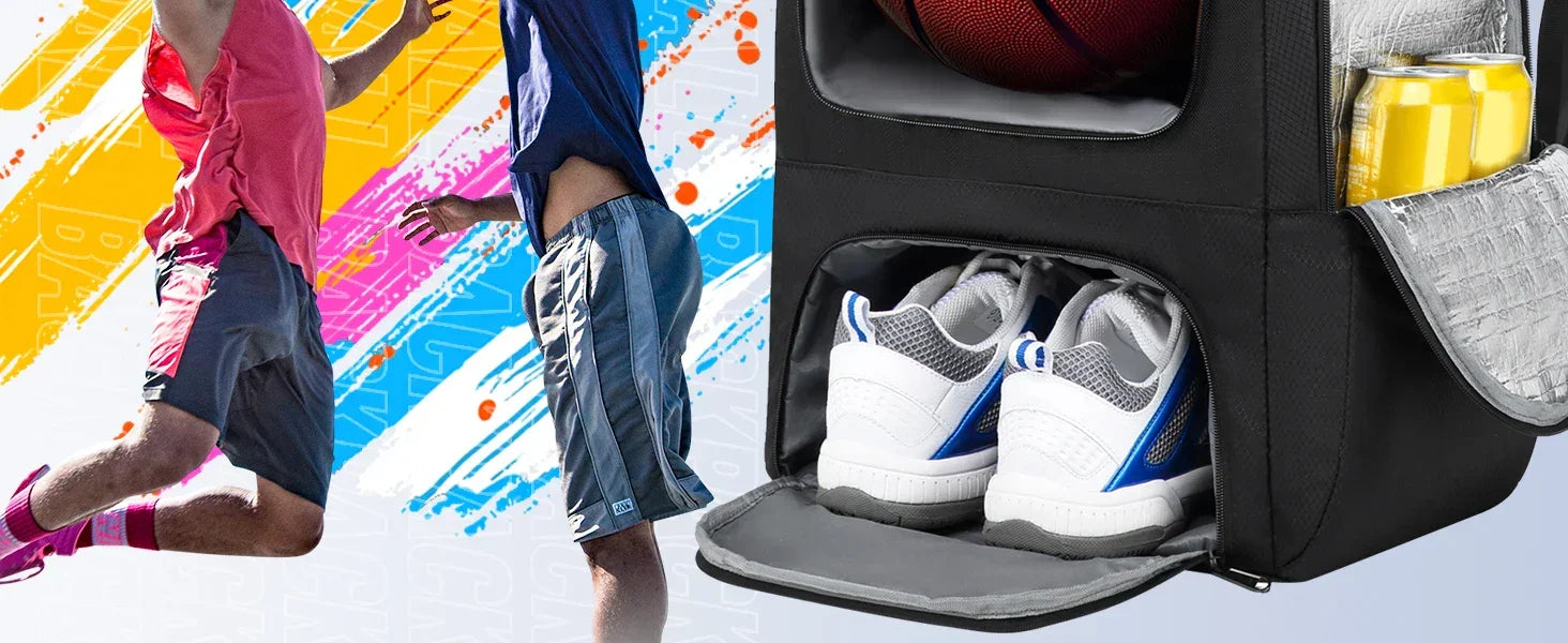 Sports Training Equipment Basketball Backpack with Separate Ball holder & Shoes Compartment Gym Backpack for Basketball Soccer - Evallys.com