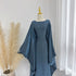 Eid Ramadan Batwing Butterfly Satin Abaya Dubai Luxury Muslim Kaftan Maxi Dress Women Kebaya Robe Caftan Marocain Femme Vestidos - Evallys.com