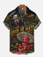 2024 Fashion Men's Hawaiian shirts Mexican Style Colorful Graffiti Art Poster Prints Short Sleeve Shirt Hawaii style clothing - Evallys.com