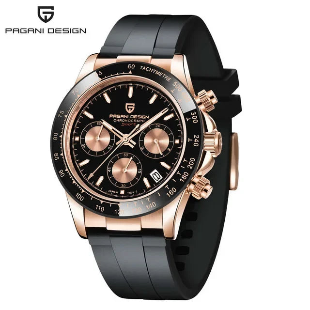 40mm New V2 PAGANI DESIGN Men's Quartz Watches Sapphire Retro Chronograph Stainless Steel Waterproof Watch Men Relogio Masculino - Evallys.com