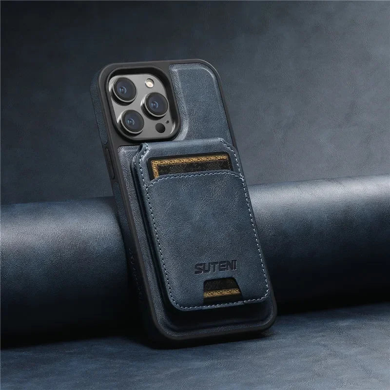 2 in 1 detachable With Magsafe Wireless Charging Wallet Leather Phone Case For iPhone 16 15 Pro Max 14 13 12Pro Magnetic Cover - Evallys.com