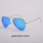 Top Quality Real Glass Lenses Men Women Sunglasses Brand Fashion Pilot Metal Frame Classic Style Outdoor UV400 Sun Glasses - Evallys.com