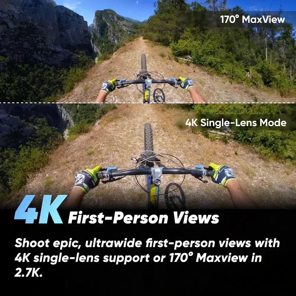 Authenticity guarantee.Action Camera with 5.7K 360 Active HDR Video, 4K Single-Lens Camera, Waterproof, FlowState Stabilization. - Evallys.com
