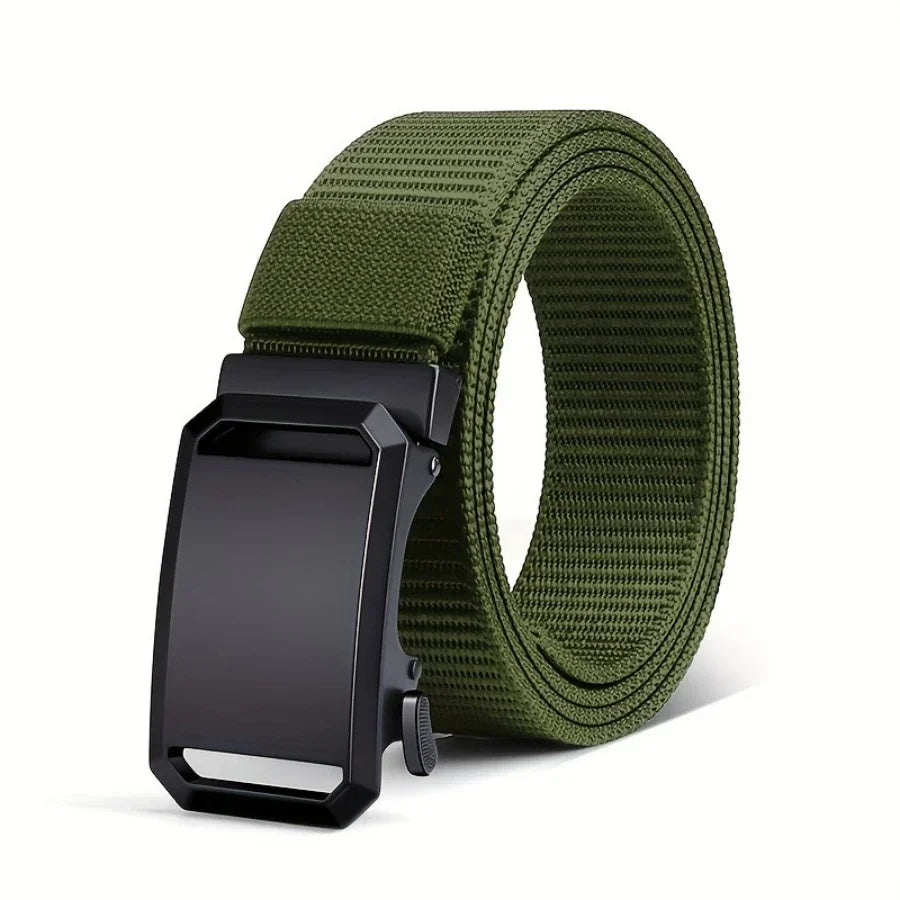 New Automatic Buckle Belt, Canvas Tactical Workwear Casual Outdoor Military Training Pants Belt For Men - Evallys.com