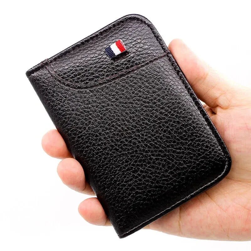 Portable Slim Soft Wallet PU Leather Mini Credit Card Wallet Purse Card Holders for Men Wallet Thin Small Short Wallets - Evallys.com