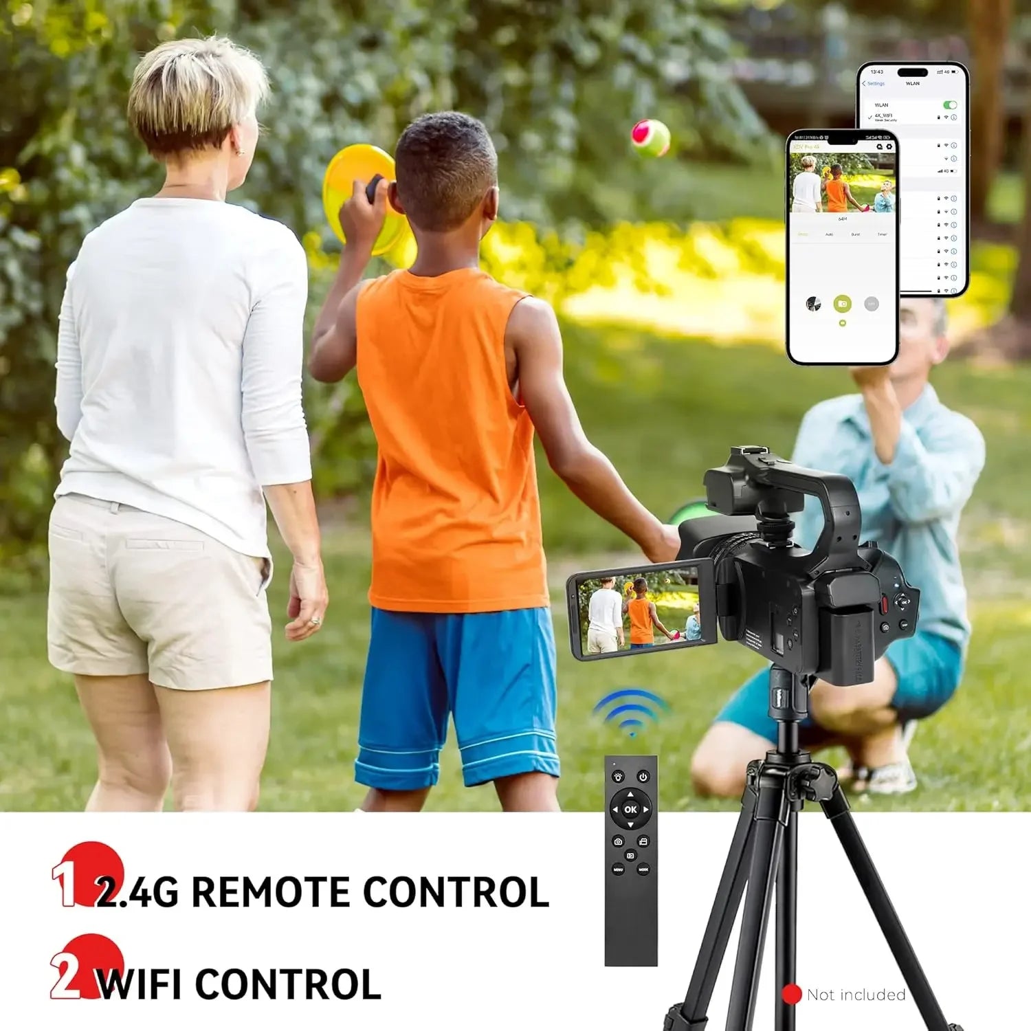 UHD 4k Video Camera Camcorder with 18X Digital Zoom,64MP Digital Camera Recorder,4.0-inch Rotating Touchscreen,64GB SD Card,Micr - Evallys.com