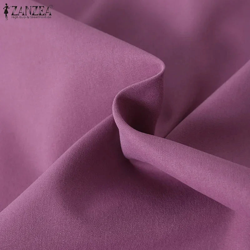 ZANZEA Women’s Abaya Blouse – Casual Islamic Long Sleeve Tops 2024 - Evallys.com