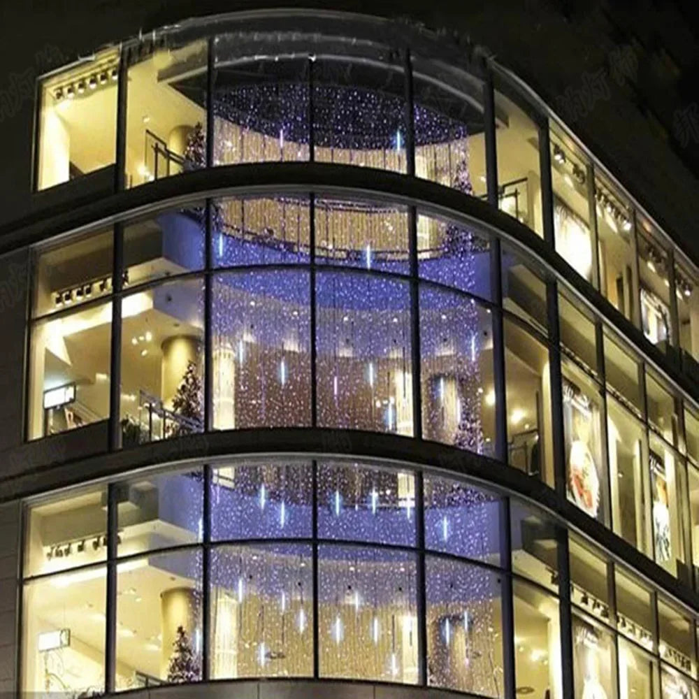 LED Meteor Shower Rain Lights Waterproof Falling Raindrop Fairy String Light Christmas Decoration Outdoor Holiday Party Patio - Evallys.com