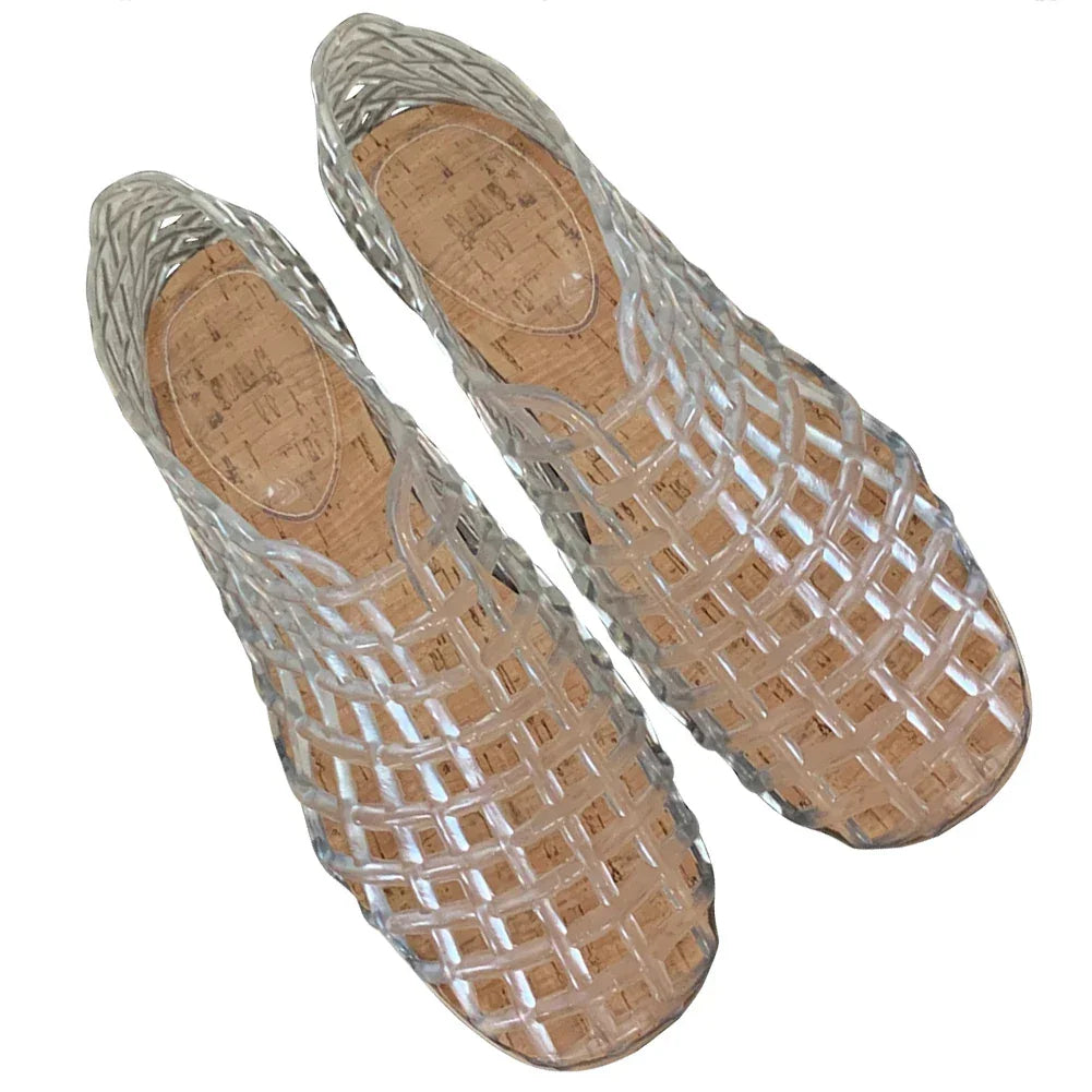 Women’s Jelly Ballet Flats – Lightweight Slip-On Square Toe Beach Shoes - Evallys.com