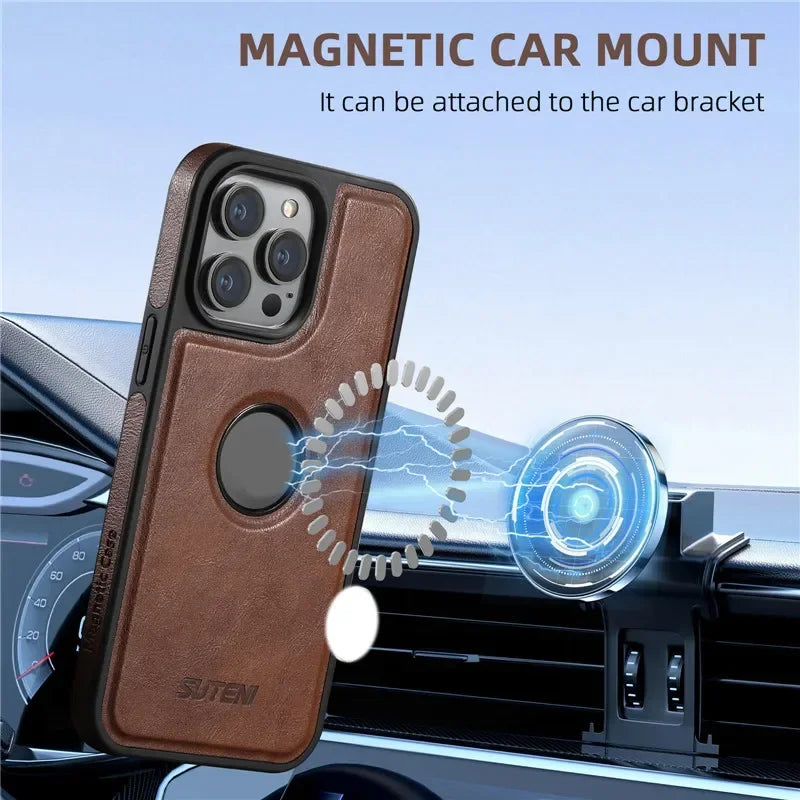 2 in 1 detachable With Magsafe Wireless Charging Wallet Leather Phone Case For iPhone 16 15 Pro Max 14 13 12Pro Magnetic Cover - Evallys.com
