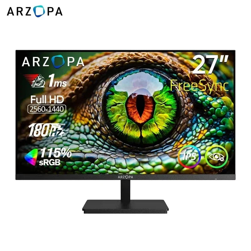 New ARZOPA 27inch 180Hz 2K FastIPS QHD PC Monitor 1ms FreeSync Gaming monitor,M1RC - Evallys.com