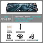 10 Inch Mirror Camera for Car Touch Screen Video Recorder Rearview Mirror Dash Cam Front and Rear Camera Mirror DVR Black Box - Evallys.com