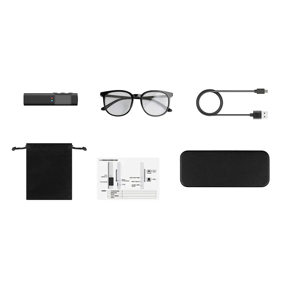 2.7K HD Glasses Camera WiFi Mini Digital Camera 0.96inch IPS Screen Motorcycle Action Cam Eyeglasses Camera for Driving Hiking - Evallys.com