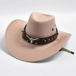 Vintage Suede Western Cowboy Hat – Party & Cosplay Big-Brim Cap - Evallys.com