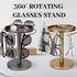 Sunglasses Holder Organizer 360Rotatable Stainless Steel Eyeglasses Display Stand Eyewear Storage Rack For Desk Dresser