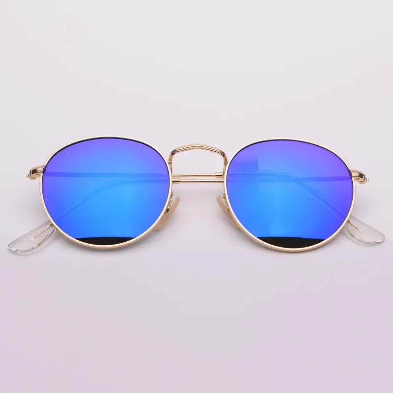 Fashion Sunglasses Men Women Eyeglasses Goggles Eyewear Shades Top Quality Round Metal Glass Lenses UV400 Sun Glasses - Evallys.com
