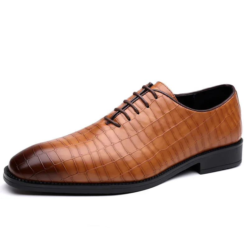 Luxury Men’s Leather Brogue Oxford Shoes – Formal Dress & Office - Evallys.com