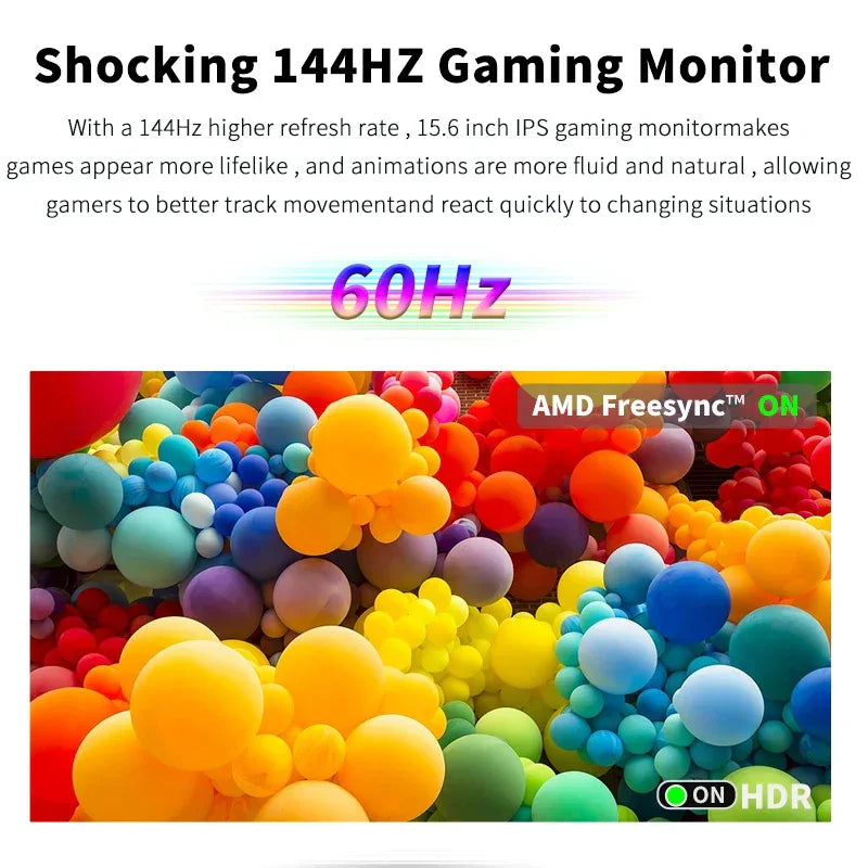 HGFRTEE 15.6inch Portable Monitor FHD-IPS Panel Second Screen for Laptop Gaming Extended Display with Type C HDMI - Evallys.com