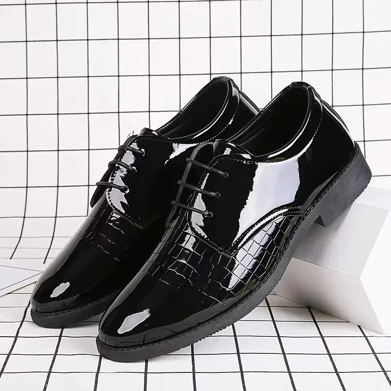 Men Leather Shoes Business Formal Fashion Leather Shoes Korean Style Casual Youth Versatile Men Leather Shoes - Evallys.com