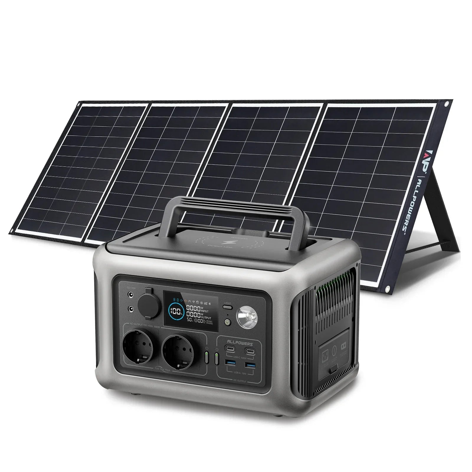 ALLPOWERS R600 Solar Generator with Solar Panel included, 600W 299Wh LiFePO4 Portable Power Station with Solar Charger for Camp - Evallys.com
