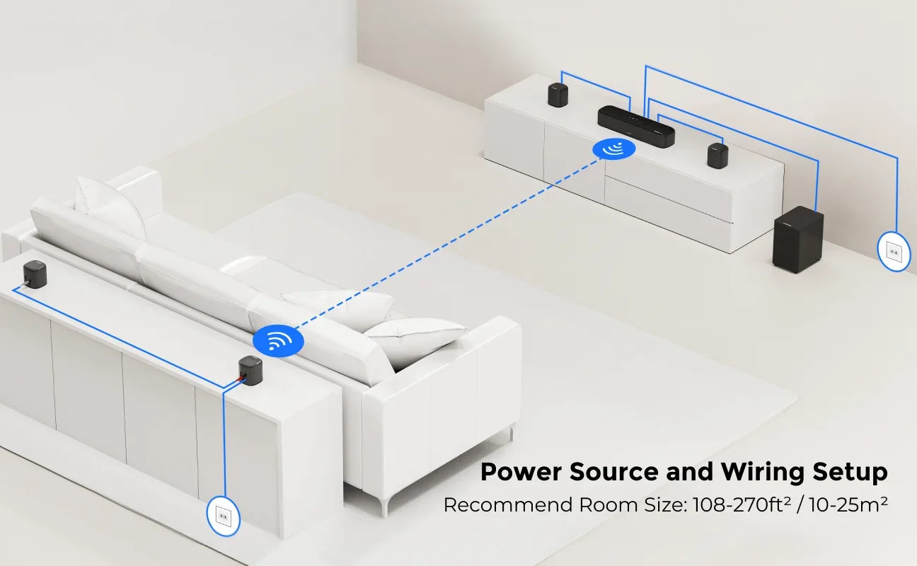 ULTIMEA 7.1ch Sound bar for TV with Dolby Atmos&Smart App Control, Home Theater Sound System Bluetooth Speaker with Subwoofer - Evallys.com