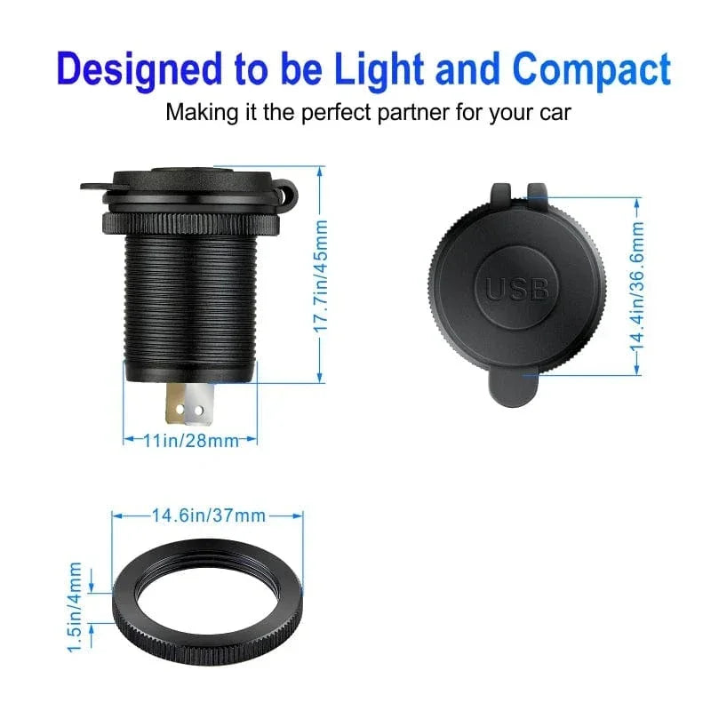 USB C Car Charger Socket DC Super Fast Charging QC3.0 & PD for 12V/24V Car Marine ATV type c port socket for Audi q5 a8 a1 a3 4 - Evallys.com