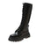 Women Motorcycle Boots Wedges Flat Shoes Woman High Heel Platform PU Leather Boots Lace Up Women Shoes Black Boots Girls2021 - Evallys.com