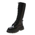 Women Motorcycle Boots Wedges Flat Shoes Woman High Heel Platform PU Leather Boots Lace Up Women Shoes Black Boots Girls2021 - Evallys.com