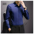 New Plus Size Men Solid Color Business Shirt Fashion Classic Basic Casual Slim White Long Sleeve Shirt Brand Clothes - Evallys.com