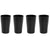 4/16Pcs Black Plastic Cutlery Set Reusable Plates Bowl Cups 4 Sets for Kitchen Outdoor Camping Party Dinnerware Dishes Set