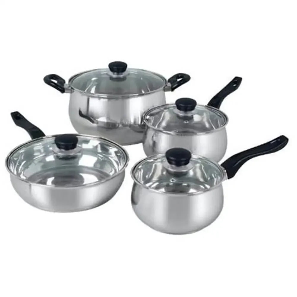 Rametto Professional Grade 8-Piece Cookware Set Anodized Aluminum Enamel Cast Iron Stainless Steel Oven Safe Dishwasher Safe - Evallys.com