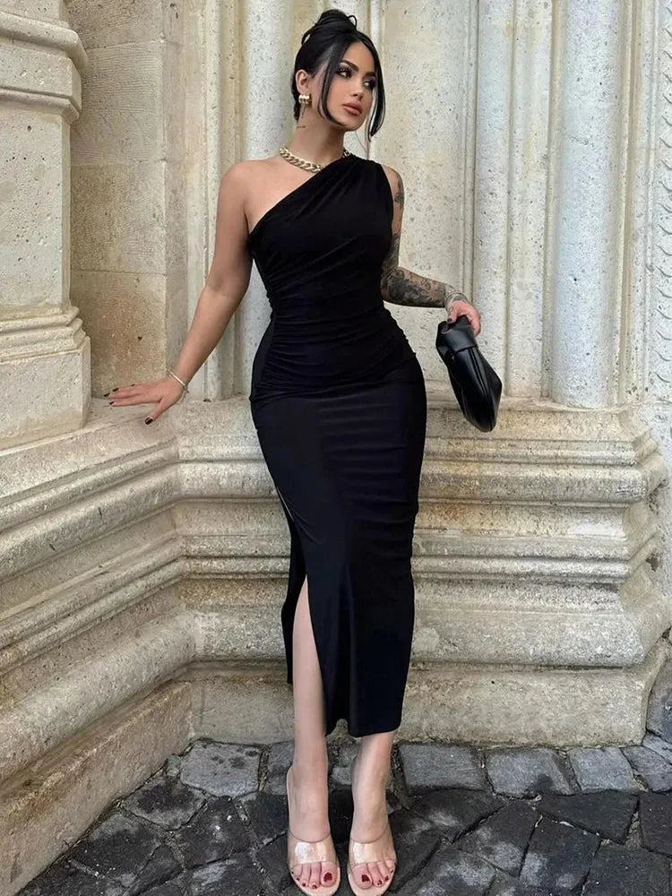 Sexy Split Maxi Dress for Women – Sleeveless Backless Club Dress - Evallys.com