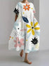 Floral Print Casual Loose Dress – Women’s Elegant Summer Beachwear - Evallys.com