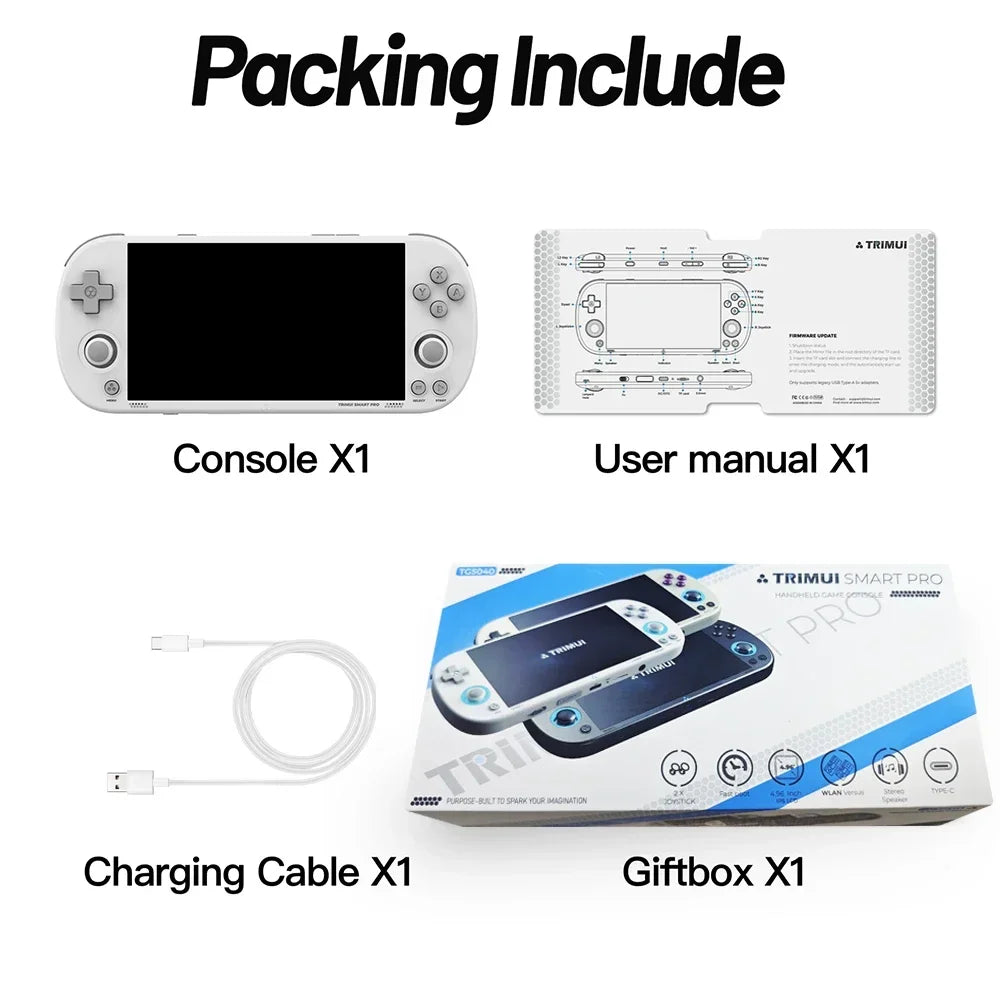 Trimui Smart Pro Handheld Game Console 4.96''IPS Screen Linux System Joystick RGB Lighting Smartpro Retro Video Game Player Gift - Evallys.com