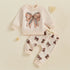 Adorable Toddler Girls Winter Outfits Floral Print Hoodie and Leggings Set Baby Warm 2 Piece Clothing Ensemble - Evallys.com