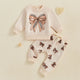 Adorable Toddler Girls Winter Outfits Floral Print Hoodie and Leggings Set Baby Warm 2 Piece Clothing Ensemble - Evallys.com