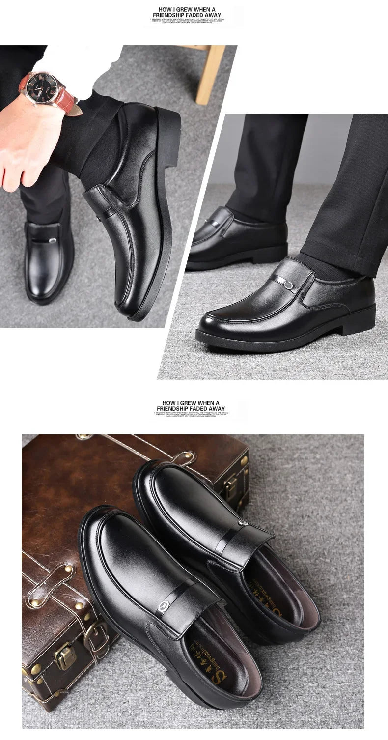Mens Dress Shoes Men's Formal Original Leather Italian Skin Shoes for Men Elegant Casual Business Luxury Social Male Shoe - Evallys.com