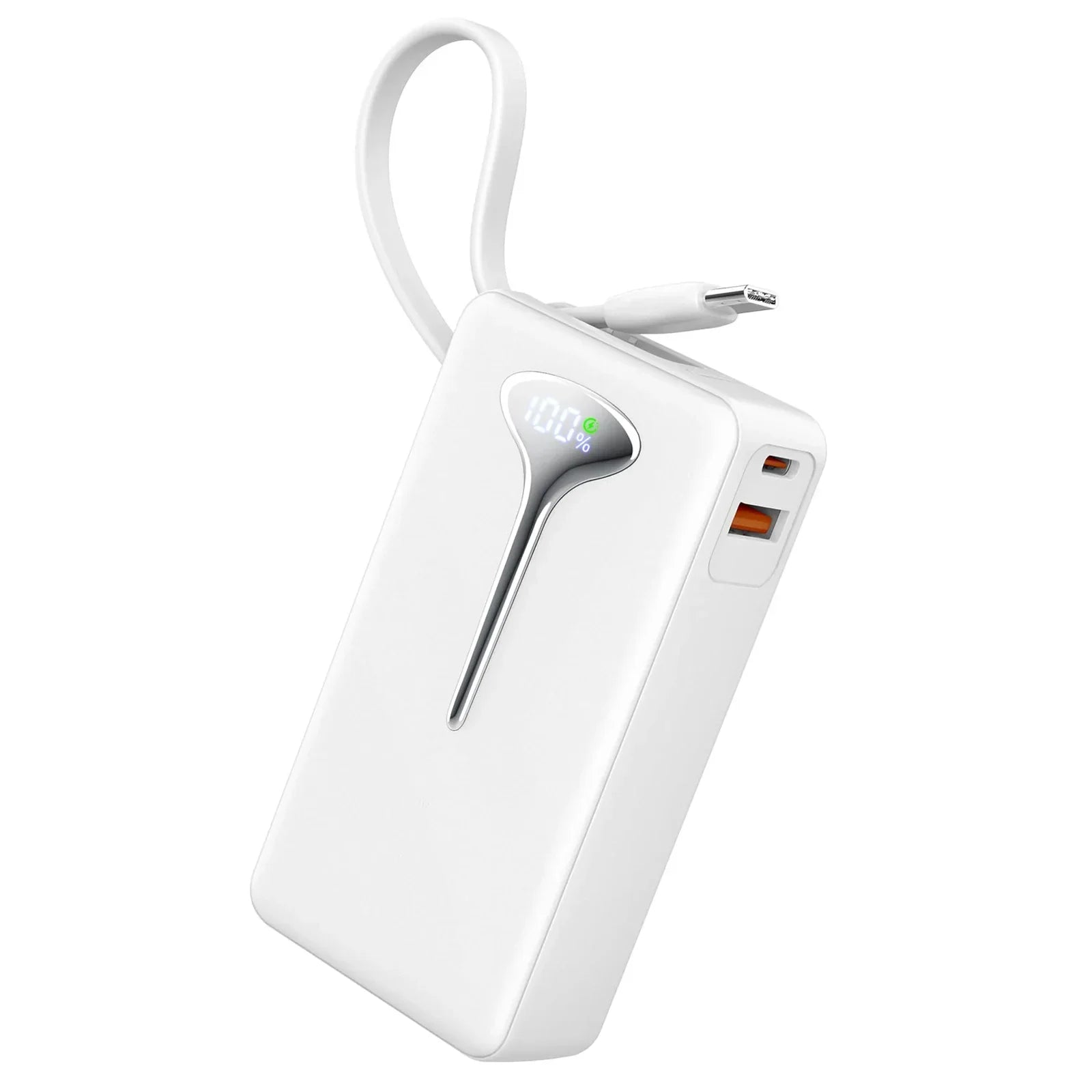 10000mAh Portable Charger Power Bank with 22.5W Fast Charging, USB-C In&Out, Built-in Cable,Travel Essentials for iPhone,Android - Evallys.com