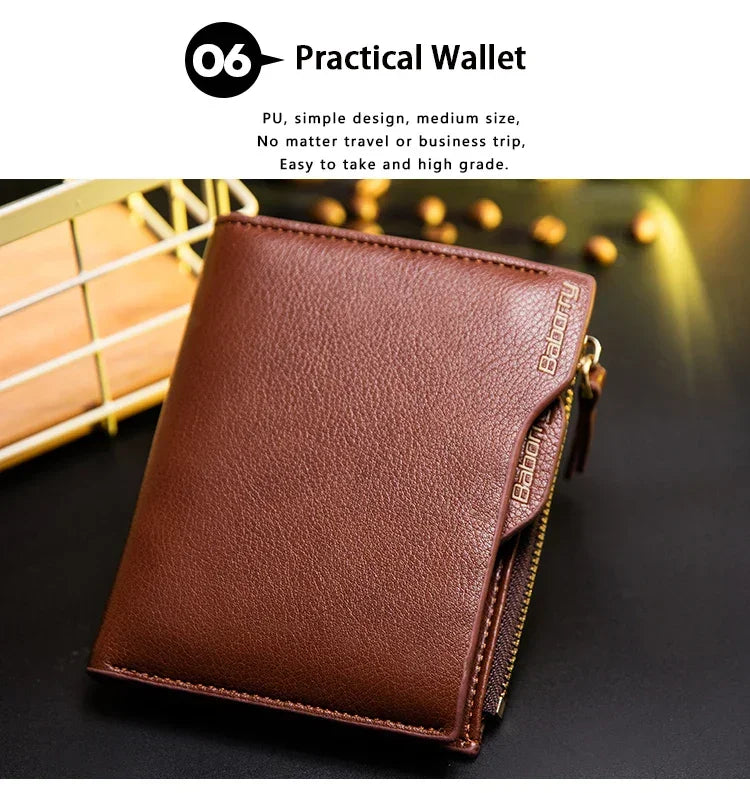 RFID Theft Protect Coin Bag zipper men wallets famous brand mens wallet male money purses Wallets New Design Top Men Wallet - Evallys.com
