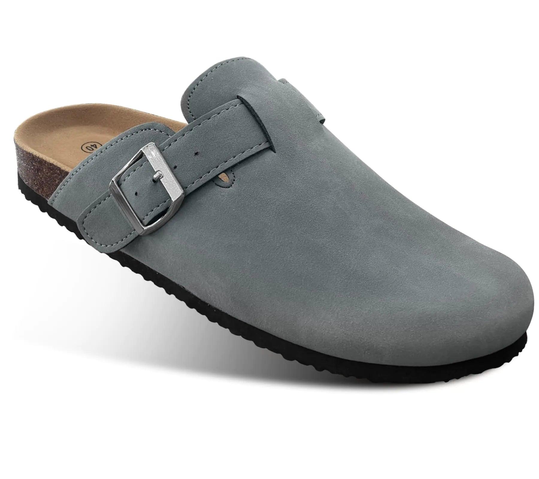 BULLIANT Comfort Clogs Slippers Sandals Nurse Work Shoes Unisex for Men Women with Cushioned Cork-Footbed 13 Women/11 Men Light Grey3402 - Evallys.com # #