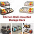 Kitchen Storage Shelf Wall Mounted Bathroom Organizer Basket No Drill Adhesive Mount Rack for Vegetable Fruit Drain Baskets