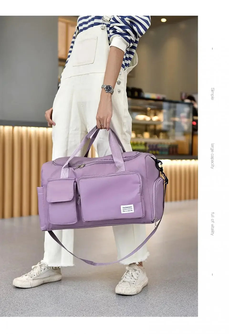 UNIXINU Carry On Travel Bag Large Capacity Weekender Overnight Duffle Bags with Shoe Compartment Sports Fitness Bags for Women - Evallys.com