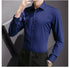 New Plus Size Men Solid Color Business Shirt Fashion Classic Basic Casual Slim White Long Sleeve Shirt Brand Clothes - Evallys.com