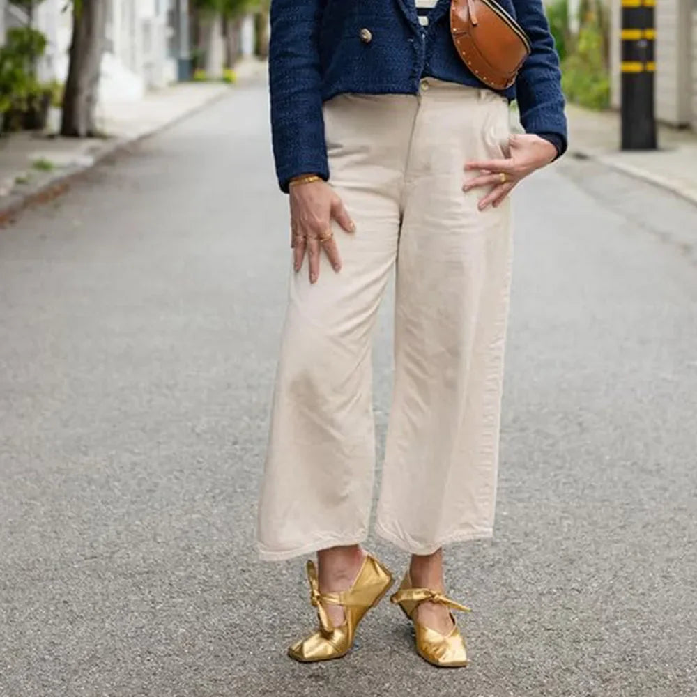Women’s Square Toe Ballet Flats – Bow Mary Jane Summer Commuter Shoes - Evallys.com